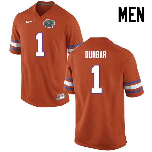 Men's NCAA Florida Gators Quinton Dunbar #1 Stitched Authentic Nike Orange College Football Jersey EXP8065EL